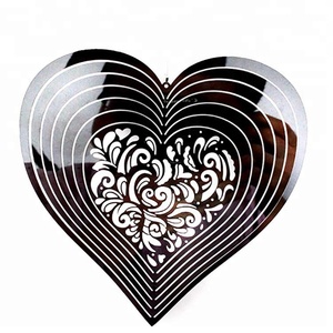 <span class=keywords><strong>Laser</strong></span> Gesneden Roestvrij Staal Opknoping Huis Tuin Decor Hartvormige Cosmo 3d Metalen <span class=keywords><strong>Wind</strong></span> Spinner - Product Image 1