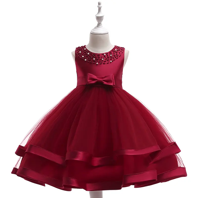 Hot Selling Kids Pageant Gowns Flower Girl Tulle Western Gowns Party Dresses L5017