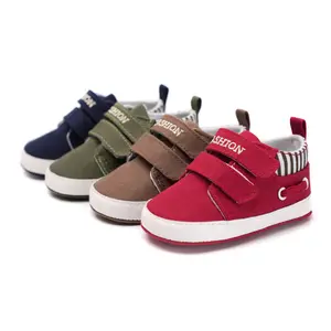 Hot Selling Fashion Baby Indoor Red Soft Bottom Canvas Toddler Shoes