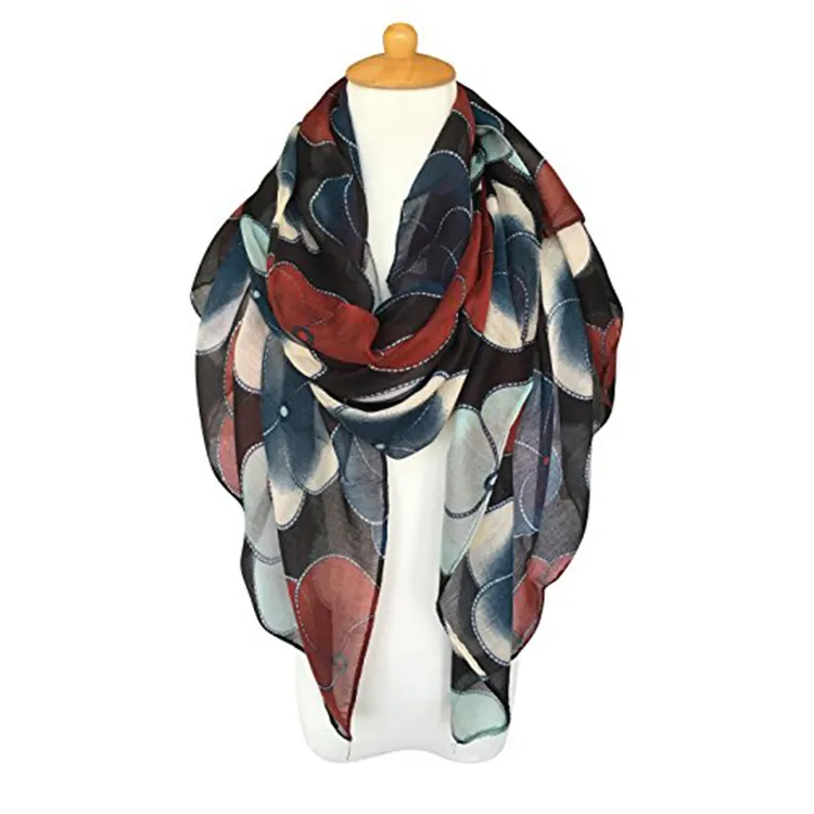 女性のためのシルクスカーフ女性のためのスタイリッシュな綿刺繍夏の新しいデザインのカスタムスカーフ印刷