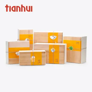 Çevre dostu özelleştirilmiş ambalaj hediye kutusu depolama bambu kapaklı çay kutusu