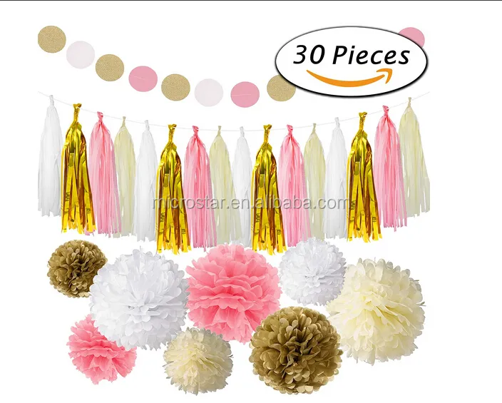 партия Украшения с днем рождения Бантинг Старинные Гирлянды пом Кисточкой с днем рождения баннера