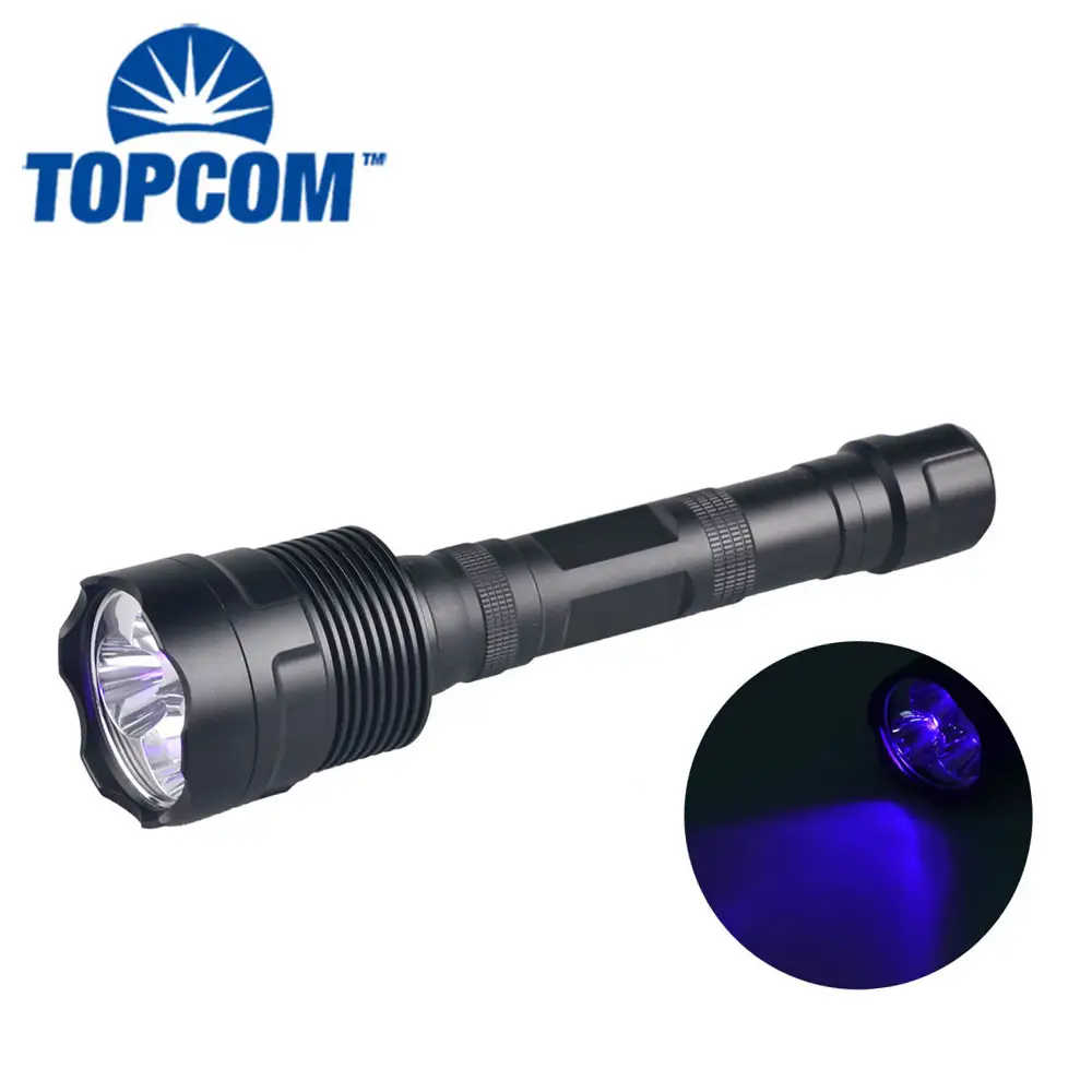 Escorpión-batería recargable de alta potencia, linterna led negra de 30 vatios, linterna UV led