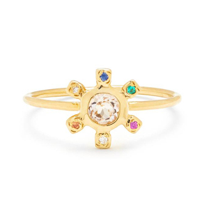 Gemnel gioielli di moda 925 Sterling silver arcobaleno sun flower <span class=keywords><strong>anello</strong></span> di <span class=keywords><strong>rubino</strong></span> - Product Image 1