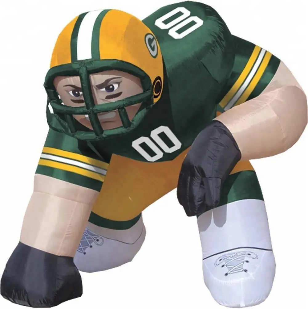 Modelo de jugador de fútbol inflable gigante personalizado para publicidad, figura de jugador inflable nfl para césped en venta