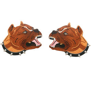 Professionale su misura ferro da ricamo Patch di ciniglia cartone animato animale testa di cane <span class=keywords><strong>Applique</strong></span> per l'abbigliamento - Product Image 4