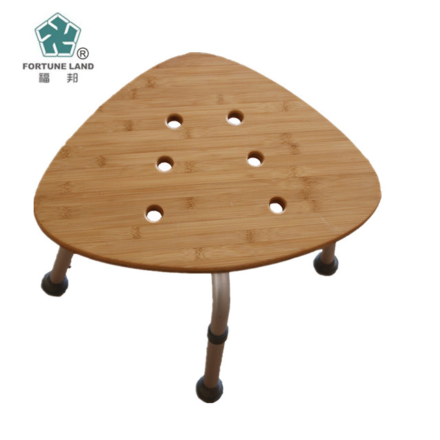 Бамбуковое сиденье, алюминиевый душевой стул, удобная Регулируемая душевая скамейка