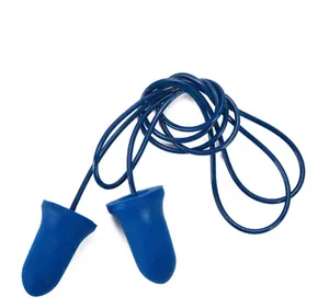 ANT5PPE Blue Metal detection food industry foam earplug noise cancelling ear plug with cord