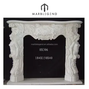Picked Marble Material Pellet Stove Marble Fireplace