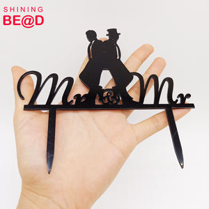 Topper <span class=keywords><strong>torta</strong></span> nuziale unica appena sposata per il regalo di nozze della sposa e dello sposo - Product Image 3