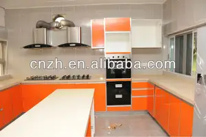 Modern orange cabinet colorful kitchen manufacturer ( kitchen cabinet, wardrobe closet)