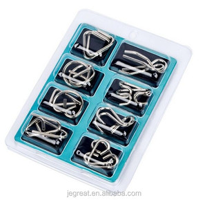 <span class=keywords><strong>IQ</strong></span> giocattoli in acciaio nastro metallico puzzle rompicapo per Adulti Set di 8 - Product Image 1