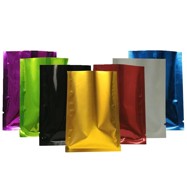 किस्म आकार मिश्रित मिनी रंग फ्लैट खुले शीर्ष तीन पक्षों सील mylar ziplock बैग