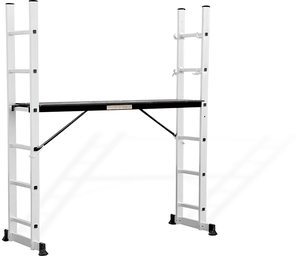 Aluminium Folding Scaffolding <strong>Platform</strong> <strong>Ladder</strong> with Wheels - Product Image 3
