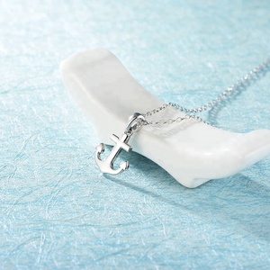 Bijoux de mode pour hommes et femmes Pendentif ancre breloque en argent sterling 925 plaqué or