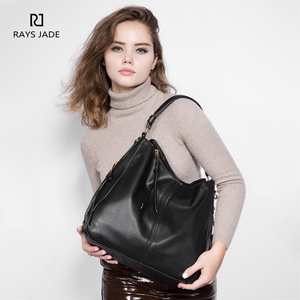 カスタムファッション女性ホーボーバッグデザインレディース本革高品質黒財布とハンドバッグ - Product Image 6
