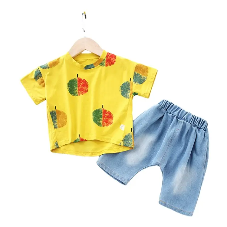 하오 Baby Apple 두-종 한 벌 Children's Summer 착용 Short-sleeved Pants Baby 옷 Girl