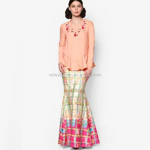 Latest design printing baju kurung wholesale modern baju kurung