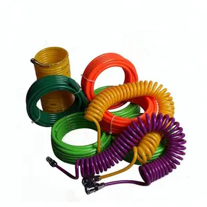 Campione gratuito Personalizzato pneumatico PU air spirale multi colore recoil tubo