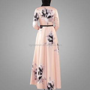 Burqa — robe musulmane à motif Floral, pour femmes, tenue élégante <span class=keywords><strong>Kaftan</strong></span> de Style tendance, vente en gros, collection - Product Image 4