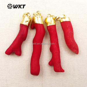 Pendente Elegante da Donna Tesajo in <span class=keywords><strong>Corallo</strong></span> Rosso Naturale con Placcatura in Oro 18k, <span class=keywords><strong>Ciondolo</strong></span> in Pietra Naturale di <span class=keywords><strong>Corallo</strong></span> Rosso - Product Image 4