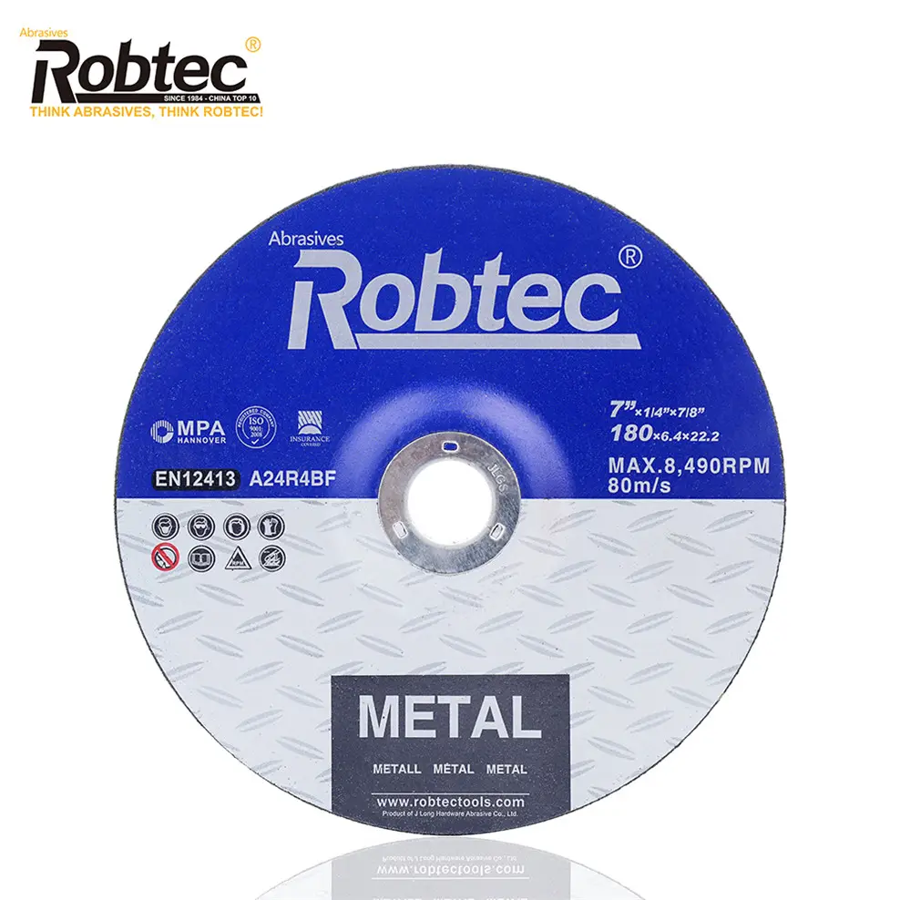 Robtec Brand 180x6x22.2mm Metal/Steel Cutting Grinding Disc With En 12413