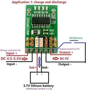 Panneau de bricolage de puissance Mobile, courant continu 5V 4.2 a, Charge/décharge (boost)/protection de la batterie/indicateur module 3.7V, lithium 18650 LI-ION