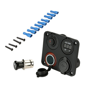 12 v-24 v 4 lubang panel 4x4 berkemah caravan 2 x USB pengisi daya LED Voltmeter - Product Image 3