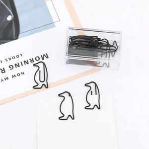 ファンシーなデザインの黒のかわいい動物のペンギンの形のペーパークリップ - Product Image 6