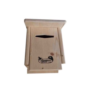 Casetta per Uccelli Multifunzionale Classica in Legno di Pino Naturale, Design Rettangolare per Uccelli Blu - Product Image 1