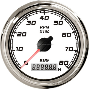 KUS Mer Q série 85mm Tachymètre <span class=keywords><strong>RPM</strong></span> Jauge Double Couvercle En Acier Inoxydable 0-8000 TR/MIN - Product Image 2