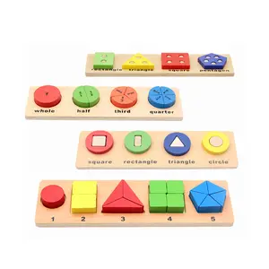 YF-X3060 colorato FAI DA TE educativi per bambini portatile di legno 3D geometria di puzzle cognitivo forma geometrica di puzzle - Product Image 1