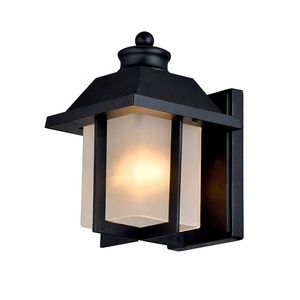 Lampade da parete impermeabili da strada moderne lampade da giardino in vetro di alluminio 220V <span class=keywords><strong>lampadine</strong></span> a incandescenza illuminazione esterna giardino sabbia nera - Product Image 1