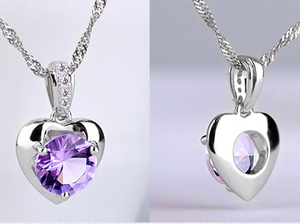 Collar de corazón Collar con colgante de lujo, <span class=keywords><strong>3</strong></span> capas Chapado en platino Envío gratis - Product Image 3