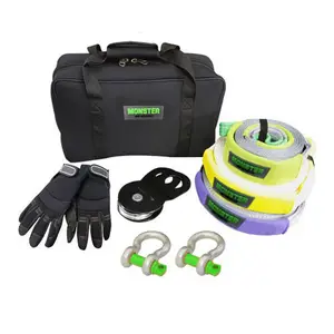 Monster4WD 8pcs Colourful Towing Kit with Anti-Cut Gloves