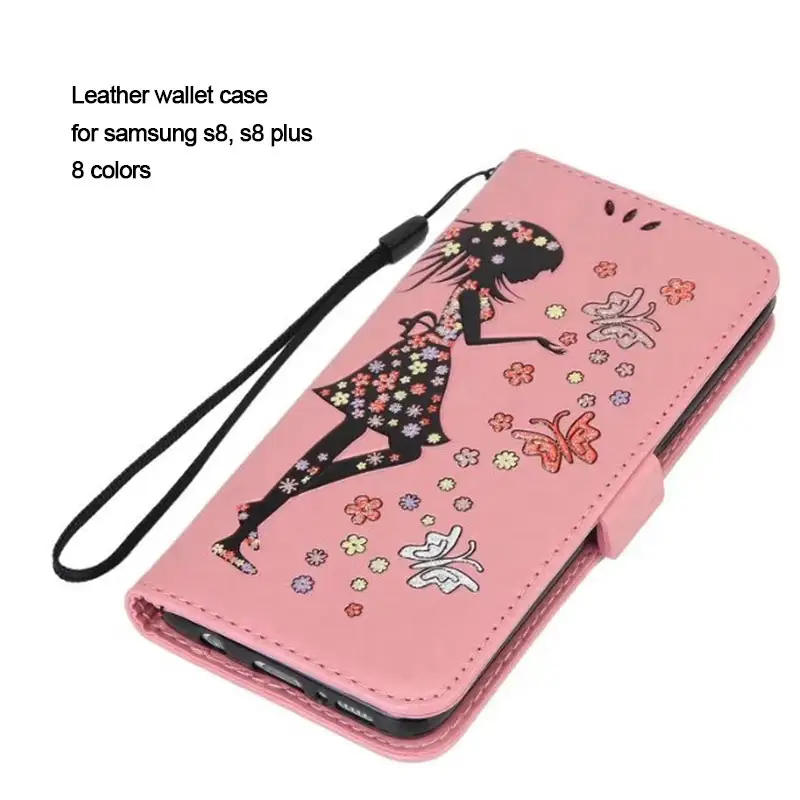 Cute girl Flip side raccoglitore Dell'unità di Elaborazione Per Samsung S8 caso per la Galassia S8 più accessori cassa del telefono mobile con TPU copertura