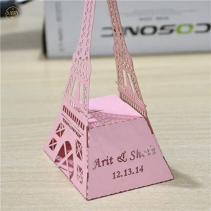 50 ชิ้น <span class=keywords><strong>Eiffel</strong></span> <span class=keywords><strong>Tower</strong></span> สไตล์แฟชั่นออกแบบเลเซอร์ตัดคลาสสิกสไตล์งานแต่งงานของขวัญกล่อง - Product Image 5