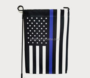 Bandera de jardín de policía estadounidense de línea azul delgada de doble cara - Product Image 1