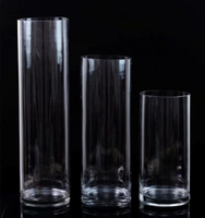 Vases de mariage en verre soufflé à la main, grands cylindres de fleurs, différentes tailles, pièces