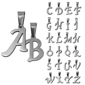 Lettera di miscela all'ingrosso più economica disponibile su misura 26 <span class=keywords><strong>lettere</strong></span> disegni personalizzati in acciaio inossidabile con alfabeti in oro per uomo donna - Product Image 3