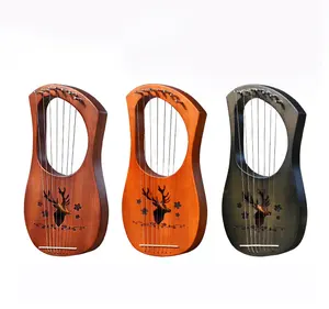 Irlandês tradicional lyre harp 7 cordas vários desenhos/lyre harfe/arpa/lyra harp