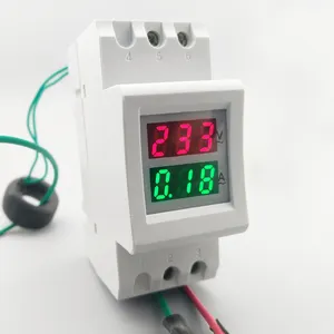 2 p 36mm Din rail Doppio display A LED di Tensione e di corrente meter voltmetro amperometro range AC 80-300 v 200-450 v 0-100A