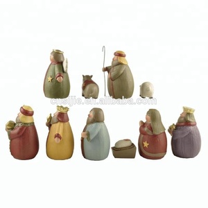 De noël Polyresin Religieux Bande Dessinée Crèche Ensemble Catholique Figurines - Product Image 3
