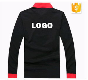 Uniforme de restaurant Chemise polo en coton à manches longues noire pour femmes avec logo personnalisé - Product Image 2
