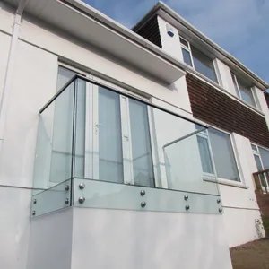 Balustrade en verre sans cadre, à installer, facile à installer, pour l'extérieur