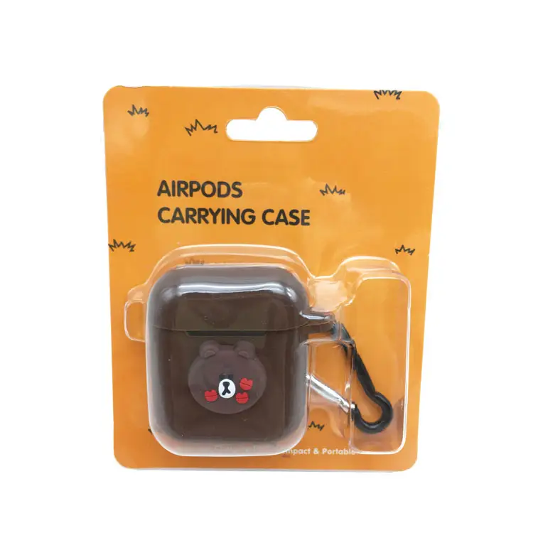 עבור אפל Airpods טעינת מקרה אריזת תיבת שקופיות להכניס כרטיס עם פלסטיק שלפוחית עמיד הלם נשיאה מגן קופסות