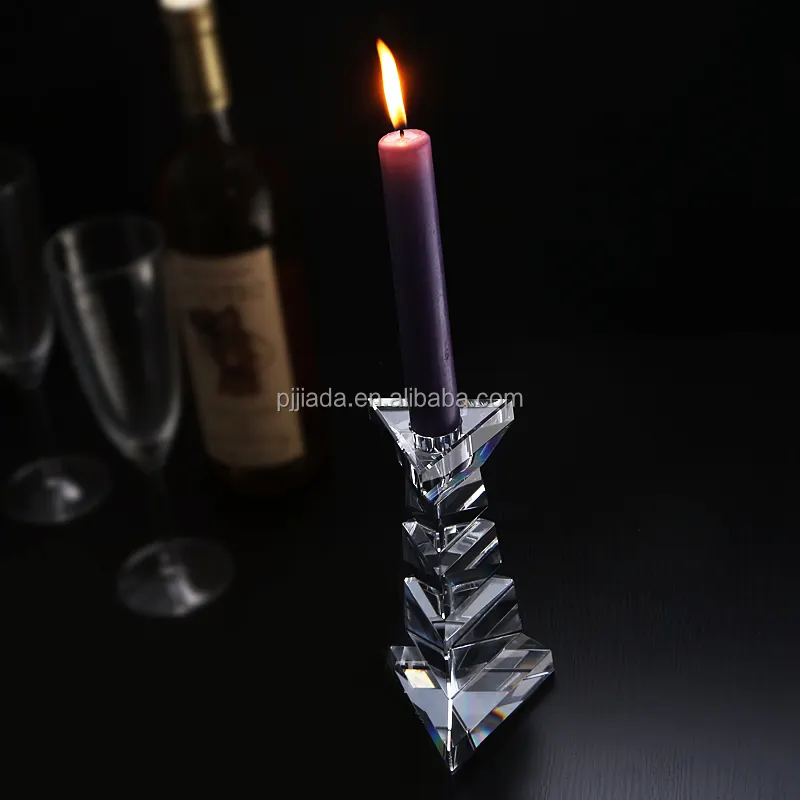 Fotóforo cristal verre único suporte da vela titulares candelabros de casamento romântico/home decoração peça central velas castiçal