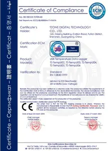 Shenzhen Tzone dijital teknoloji a. Ş.,Ltd bir kez USB sıcaklık veri kaydedici