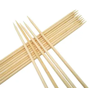 Bastão de espeto de bambu natural, direto de fábrica, alta qualidade, 40cm