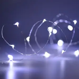 1 mt 2 mt 3 mt Batterie Betrieben Micro LED Silber Kupfer Draht Led Fee String Weihnachten Lichter für Hochzeit home Party Blume Decor